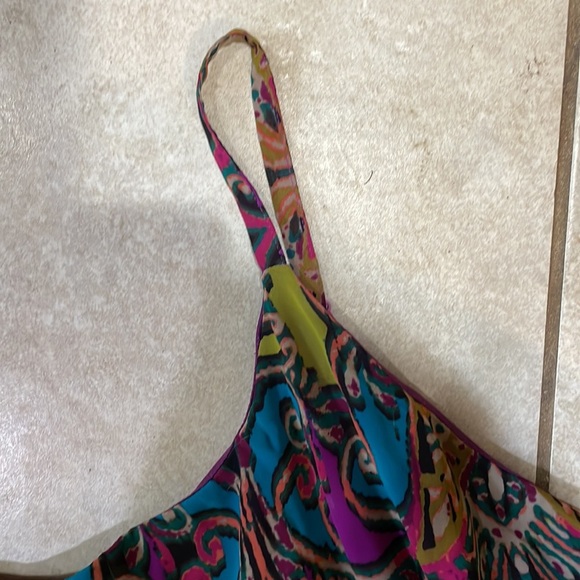 Lane Bryant Purple Paisley Chiffon Midi Dress 22/24 - Picture 4 of 8